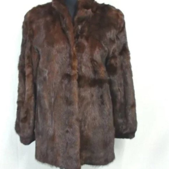 Authentic Fur coat jacket Fur Ladies brown sz 6